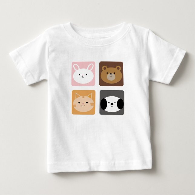 Camiseta Coelho, Cão, Gato e Urso (Frente)