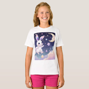 Camiseta Coelho Celestial – Kawaii Estrela Pastel 