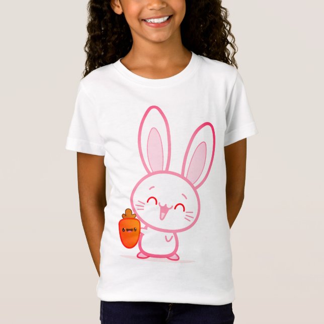 Camiseta Coelho, cenoura, desenhos animados (Frente)