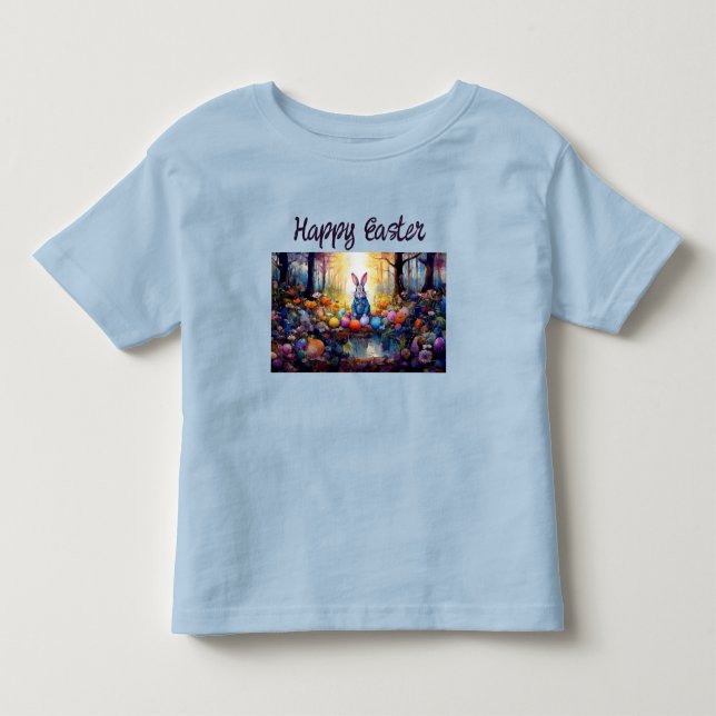 Camiseta Coelho Clássico da Páscoa com Ovos de Páscoa (Frente)