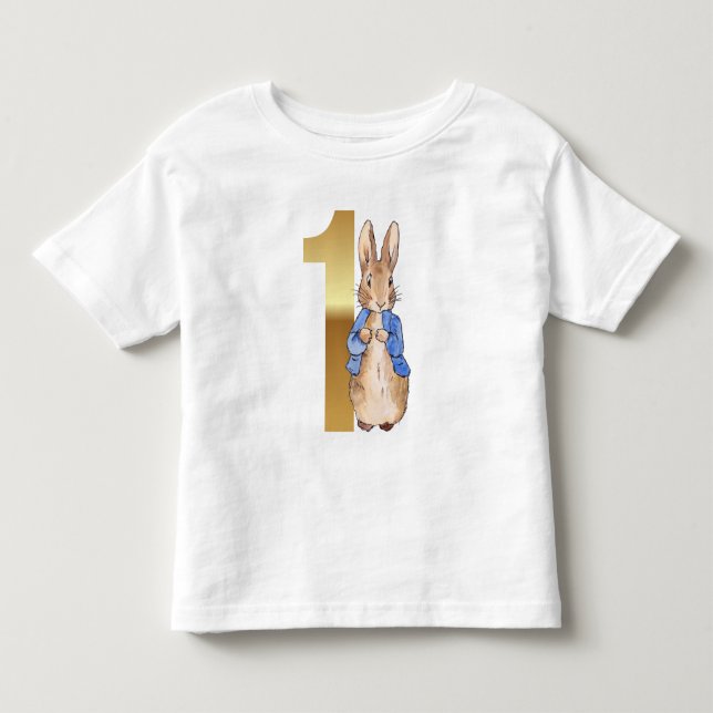 Camiseta Coelho clássico primeiro aniversário (Frente)