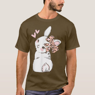 Camiseta Coelho Coelhinho Coelho Arco-Leopardo Meninas- 