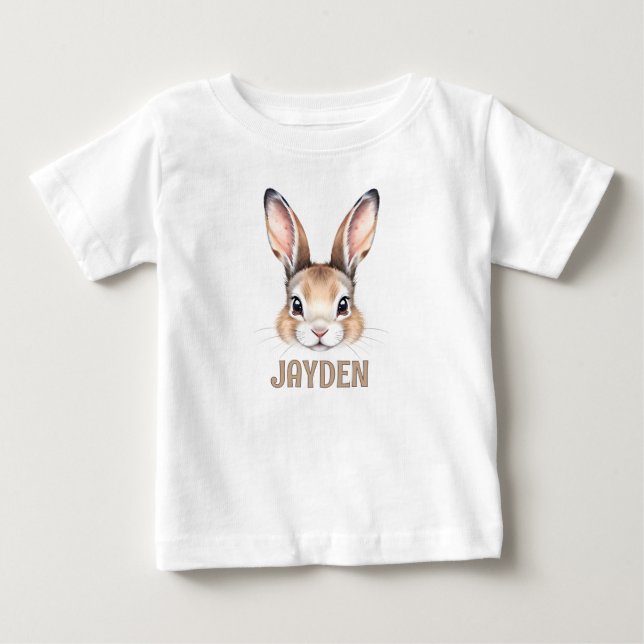 Camiseta Coelho Coelhinho Com Rosto Perto Personalizado (Frente)
