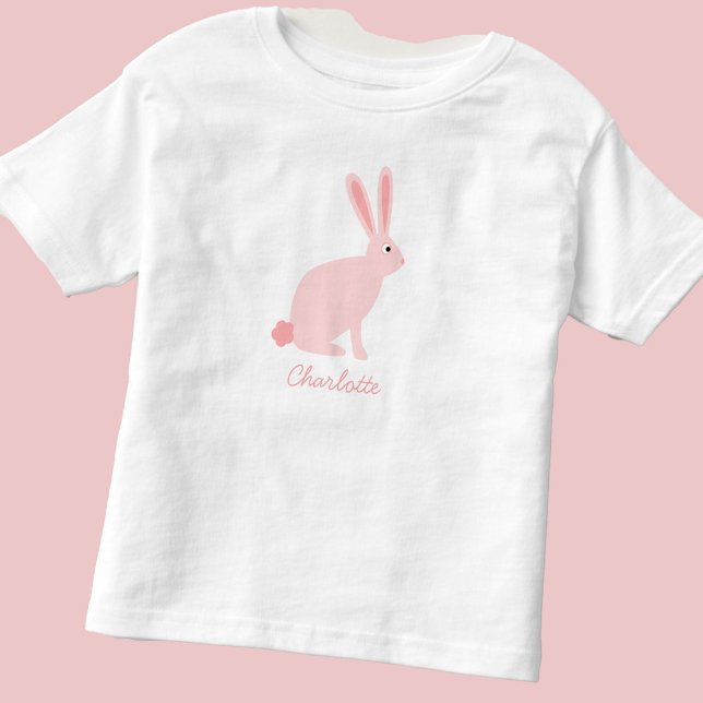 Camiseta Coelho Coelhinho Rosa Fofo Personalizado (Bunny Rabbit cute personalized t-shirt)