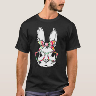 Camiseta Coelho Coelho Bonito Rosto Tie Óculos Secos Bandan