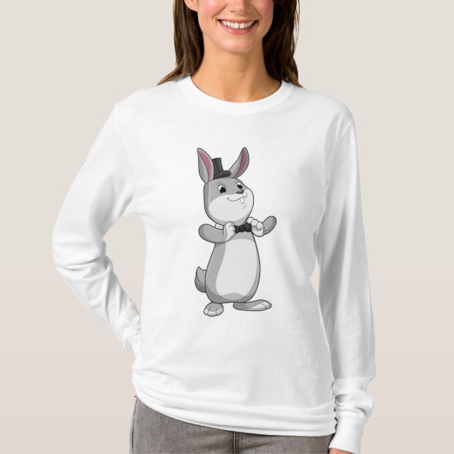 Camiseta Coelho com chapéu Superior e Arco (Frente)