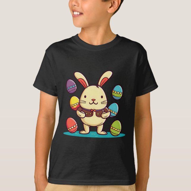 Camiseta Coelho Com Ovos Páscoa Cristã  (Frente)
