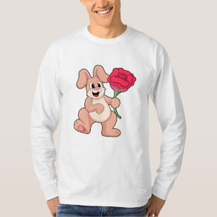 Camiseta Coelho com rosa vermelha