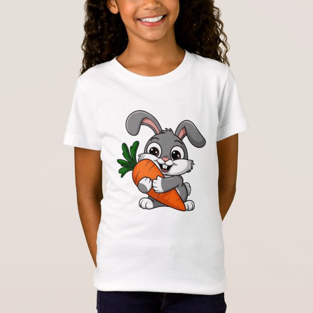Camiseta Coelho com uma cenoura grande (Frente)