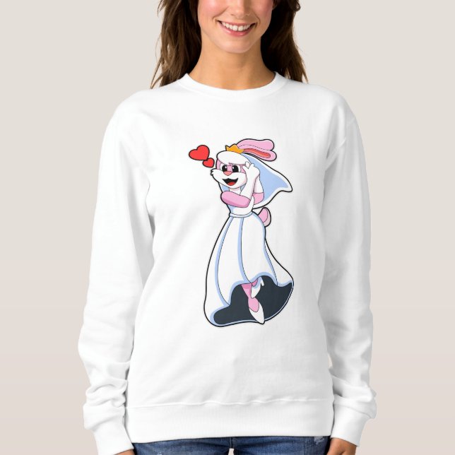 Camiseta Coelho com vestido de noiva & Coroa (Frente)