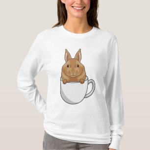 Camiseta Coelho com Xícara de Café