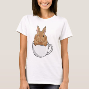Camiseta Coelho com Xícara de Café