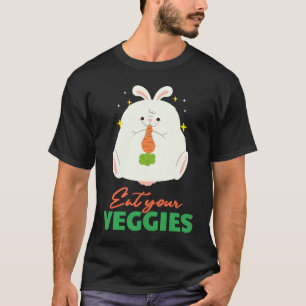 Camiseta Coelho Coma Seus Legumes Vegano Vegetal Verde Orga