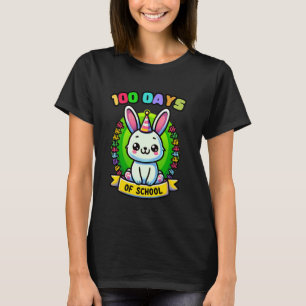 Camiseta Coelho Comemorativo 100 Dias de Escola para Crianç