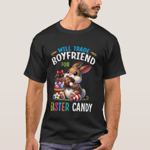 Camiseta Coelho Comendo Chocolate Trocará Namorado Por Ea