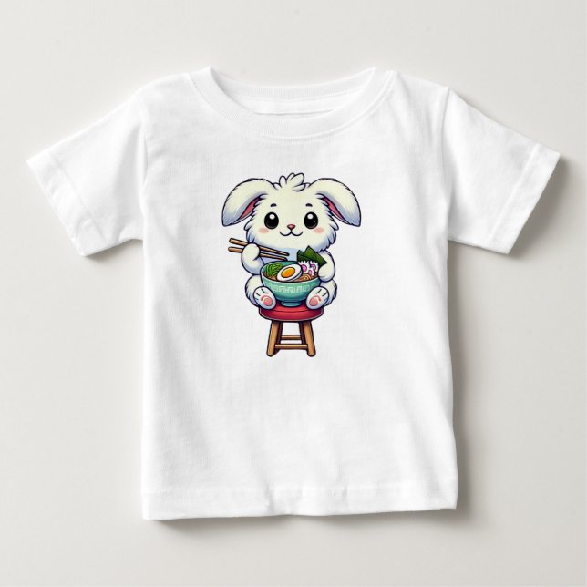 Camiseta Coelho Comendo Ramen (Frente)