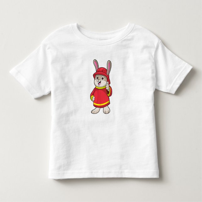 Camiseta Coelho como Bombeiro com Capacete (Frente)