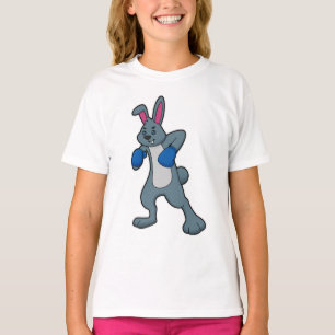 Camiseta Coelho como boxer com luvas in a box