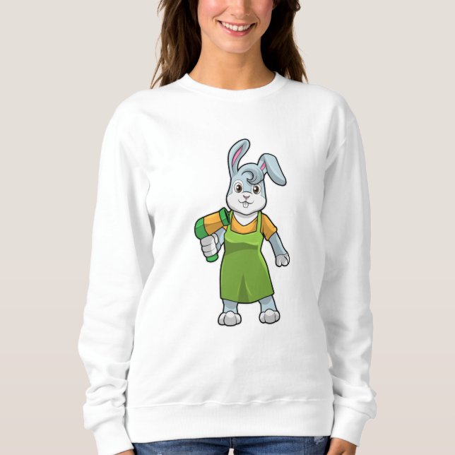 Camiseta Coelho como cabeleireiro com secador de cabelo (Frente)
