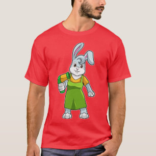 Camiseta Coelho como cabeleireiro com secador de cabelo 1
