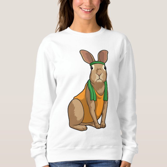 Camiseta Coelho como Corredor com Toalha (Frente)