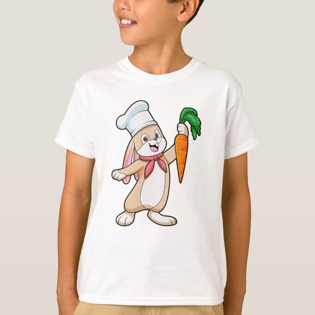 Camiseta Coelho como cozinheiro com Cenoura (Frente)