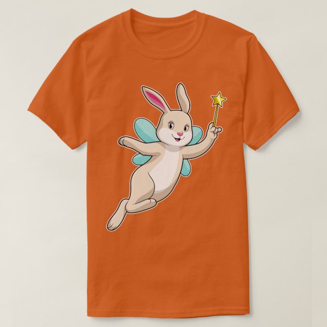 Camiseta Coelho como Fada com varinha mágica (Frente do Design)