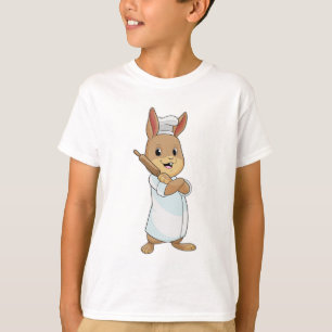 Camiseta Coelho como padeiro com cavilha rolante