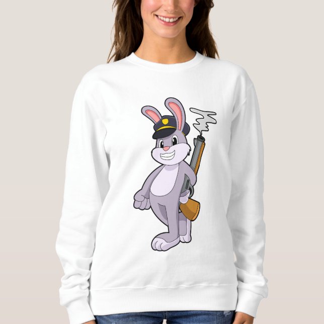 Camiseta Coelho como policial com chapéu policial (Frente)