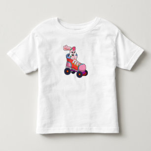 Camiseta Coelho como Skater Inline com Skates Inline