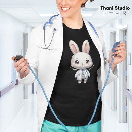 Camiseta Coelho Corajoso Doutor Páscoa Hoppy e Nome Persona
