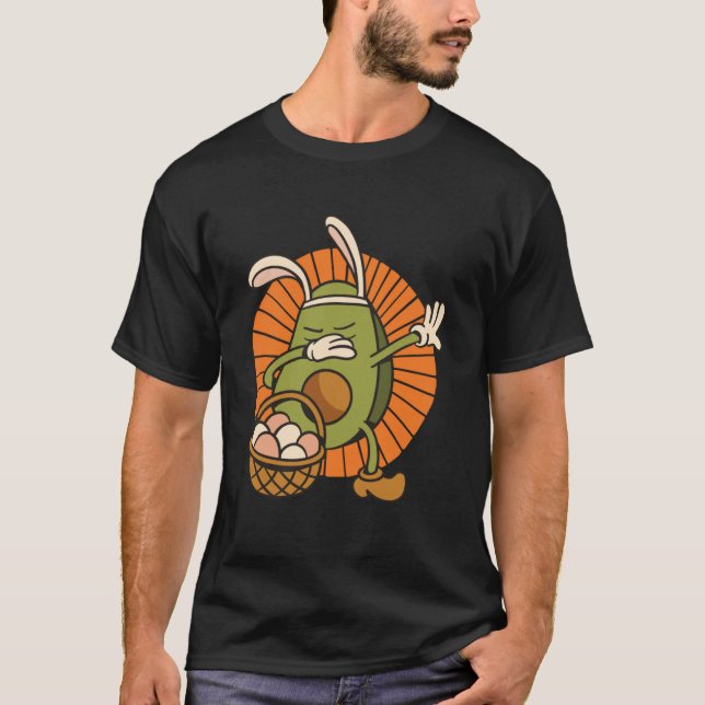 Camiseta Coelho da Páscoa Avocado com Orelhas de Coelho e C (Frente)