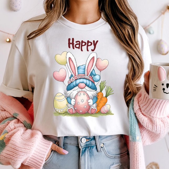Camiseta Coelho da Páscoa com Ovo e Cenoura (Criador carregado)