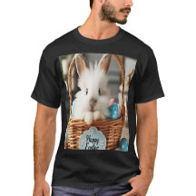 Coelho da Páscoa com seus ovos.