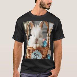 Camiseta Coelho da Páscoa com seus ovos.