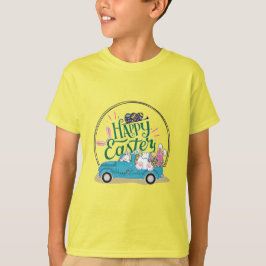Camiseta coelho da páscoa feliz