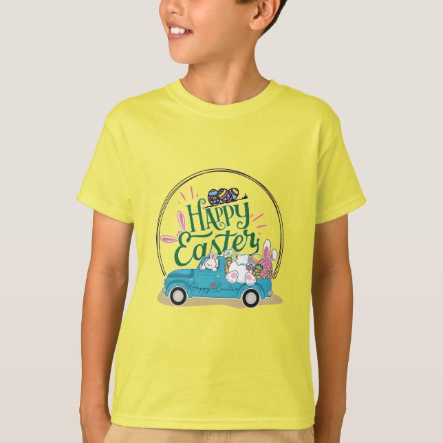 Camiseta coelho da páscoa feliz (Frente)