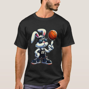 Camiseta Coelho da Páscoa Feliz Basquetebol Crianças Menino