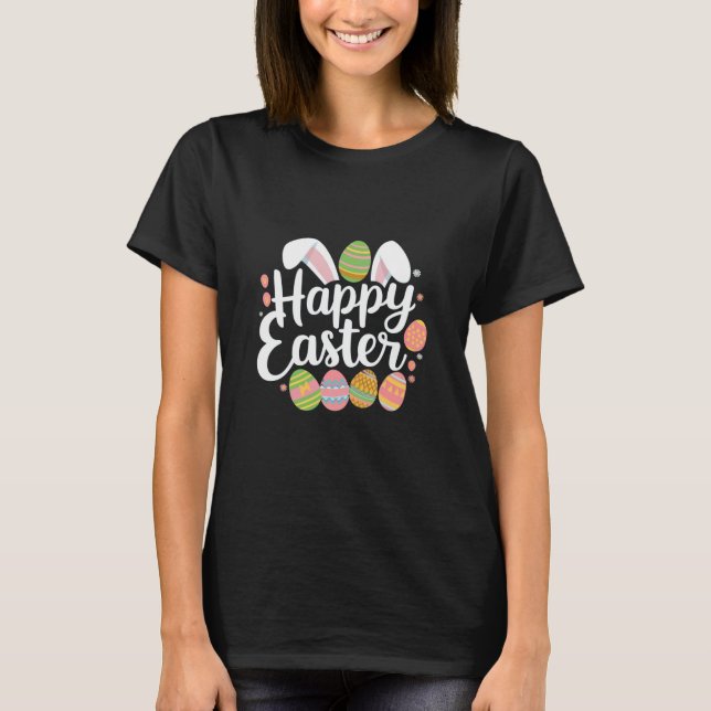 Camiseta Coelho da Páscoa Feliz Férias de Ovo (Frente)