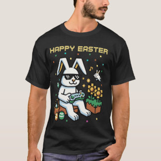 Camiseta Coelho da Páscoa Feliz Ovos Meninos Meninas Crianç