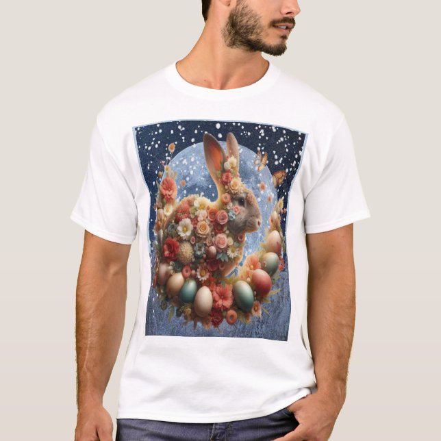 Camiseta Coelho da Páscoa Florido  (Frente)