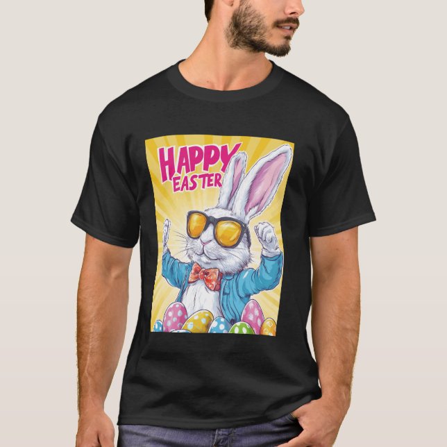 Camiseta Coelho da Páscoa Ovos da Páscoa Engraçados Estilo  (Frente)