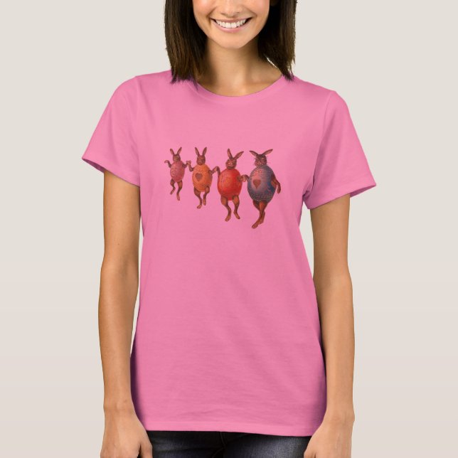 Camiseta Coelho da Páscoa Ovos Dançantes (Frente)