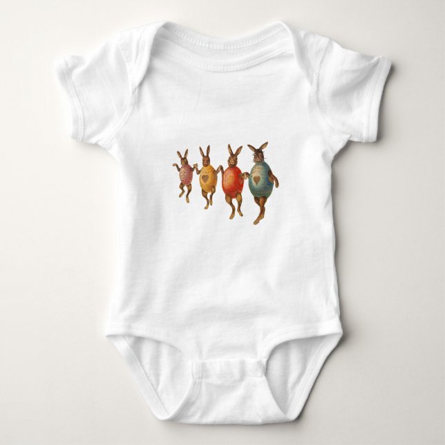 Camiseta Coelho da Páscoa Ovos Dançantes (Frente)