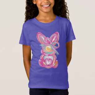 Camiseta Coelho da Páscoa Pincelada de Aquarela Pastel