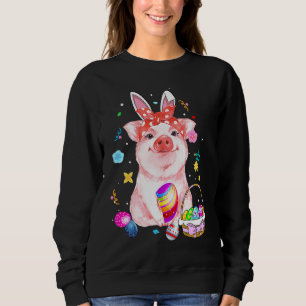 Camiseta Coelho da Páscoa Porco da Primavera laço Cesta de