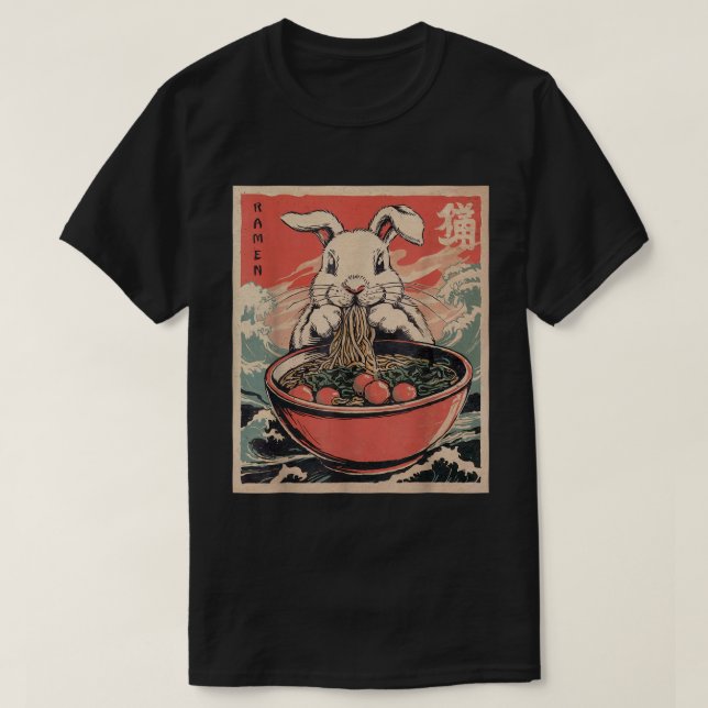 Camiseta Coelho da Páscoa Ra Coelho Japonês Kawaii (Frente do Design)