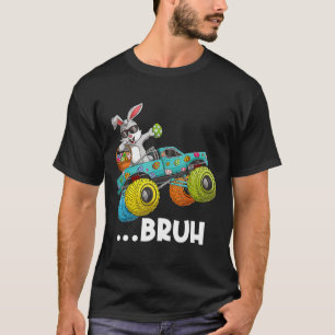Camiseta Coelho Dabbing Bruh Feliz Páscoa Caminhão Monstro