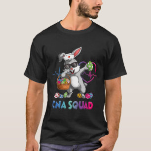 Camiseta Coelho Dabbing Cna Squad Ovos Enfermagem Dia de Pá