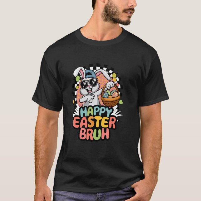 Camiseta Coelho Dabbing Páscoa Bruh Meme Piada Engraçada Ad (Frente)